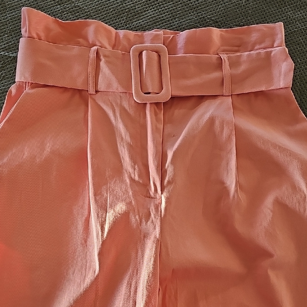 Stylish Coral High-Waisted Pants